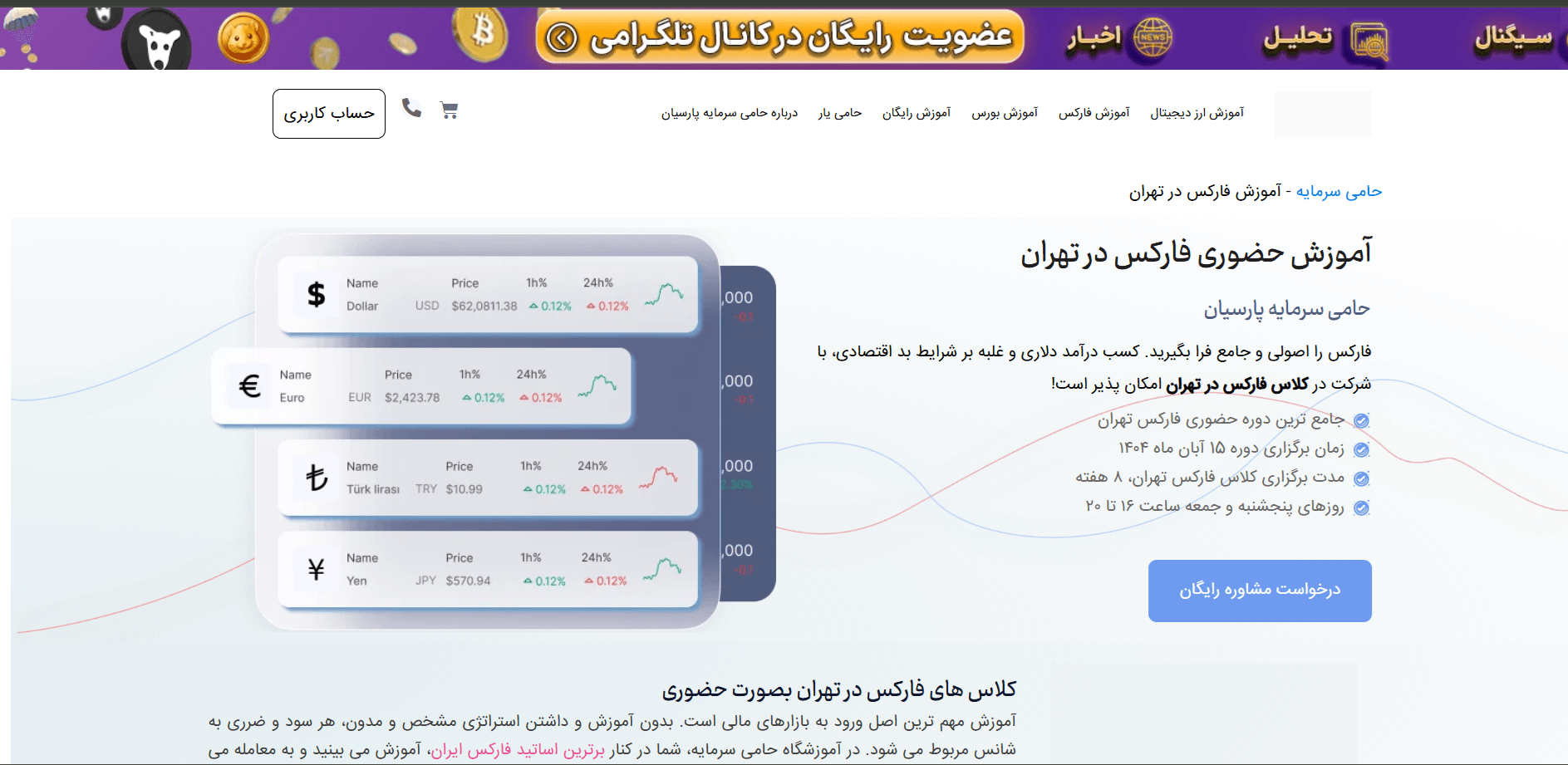 بهترین آموزشگاه فارکس در تهران 5 حامی سرمایه