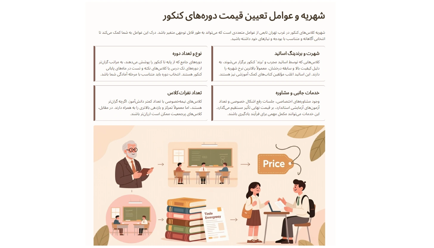 بهترین آموزشگاه کنکور در غرب تهران 23 شهریه بهترین آموزشگاه غرب تهران